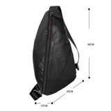 Xajzpa Fashion Genuine Leather Men's Chest Pack Shoulder Bag Messenger Sling Bag Small Leisure Bag Crossbody Black