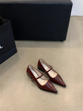 Xajzpa Retro Style Thick Heel Spring and Autumn Women Mary Jane Shoes Fashion Shallow Pointed Toe Ladies Comfort Office Pumps Footwear