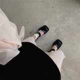 Xajzpa New Retro Mary Jane High Heels Women Shoes Fashion Chunky Heel Pumps Platform Ankle Buckle Japanese Uniform Ladies Shoes