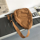 Xajzpa - Canvas Chest Bag Women Women Shoulder Messenger Bag Unisex Canvas Crossbody Bag Muliti Pocket Casual Women Bag