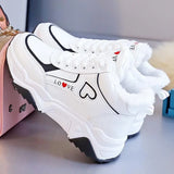 Xajzpa Woman Plush Warm Winter Sneakers Women High Top Sneakers Zapatillas Mujer Casual Lace Up Female Platform Shoes 40