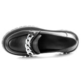 Big Size 36-43 Platform Loafers Metal Chain Women Punk Shoes Thick Sole British Style School Casual Office Shoes
