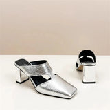Xajzpa Plus size 42 Summer Hollow Out Women Sandals Silver Chunky Pumps Luxury Design Slingback Gladiator Rome Shoes Zapatos De Mujer