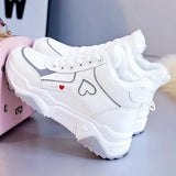 Xajzpa Woman Plush Warm Winter Sneakers Women High Top Sneakers Zapatillas Mujer Casual Lace Up Female Platform Shoes 40