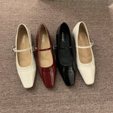 Xajzpa Square Toe Shoes Woman Comfortable And Elegant Female Footwear Crystal Low Heels Summer New Dress Rhinestone Spring Mary Janes