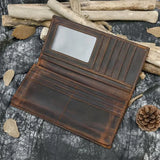Xajzpa High Quality Zipper Long Purse Male Female Purse Wallet For 6inch Iphone Vintage Designer Men Women Leather Long Wallet