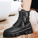 Xajzpa - Summer Breathable Men Boots Fashion Street Style Casual Shoes Personalized Trend High Top Men Shoes Comfortable Casual Boots