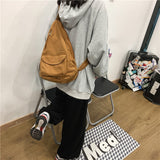 Xajzpa - Canvas Chest Bag Women Women Shoulder Messenger Bag Unisex Canvas Crossbody Bag Muliti Pocket Casual Women Bag