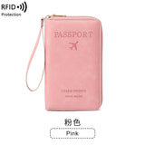 Xajzpa RFID Passport Wallet for Women and Men, PU Leather Card Holder Passport Case for Travel Essential Items for Family Vacation