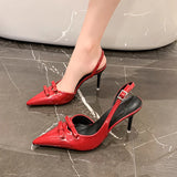 Xajzpa New Style Fashion Women's Shoes Sandals Ladies High Heels Pointed Toe Brief Pumps Nude Platform Spikes Retro Spring Fine Sweet