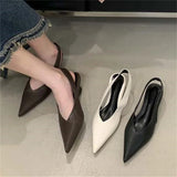 Xajzpa Street Style Pumps Women Pointed Toe Wedges Heels Elegant Slingbacks Party Slingback Mules Shoes Zapatos De Mujer