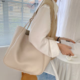 Xajzpa - Luxury Tote Bag Woman Large Capacity Female Shoulder Bag High Quality Leather Simple Designer Woman Handbag