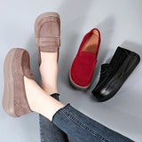 2024 New Spring Autumn Shoes Woman Platform Genuine Leather Women Flats Thick Sole Women's Loafers Moccasins Female Shoes