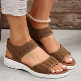 Xajzpa Women's Knit Elastic Cloth Wedge Sandals Slip on Lightweight Walking Sandals Plus Size Comfortable Summer Sports Sandalias Mujer