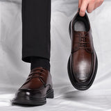 Xajzpa genuine leather fashionable casual men's classic business Oxford shoes versatile men's shoes wedding retro leather shoes