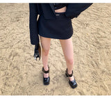 Xajzpa New Retro Mary Jane High Heels Women Shoes Fashion Chunky Heel Pumps Platform Ankle Buckle Japanese Uniform Ladies Shoes