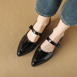 New Spring Summer Patent Leather Woman Shoes Pointed Toe Retro Women Pumps Shoes for Women Zapatos De Mujer Mary Jane Shoes