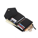 Genuine Leather Women's Foldable Cowhide Short Wallet Fashion Envelope Triple Fold Purse Wallet