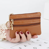 Xajzpa  Fashion Women Wallet Clutch Three Zip Female Short Small Coin Purse New Brand Design Soft Mini Card Holder Wallet Money Bag