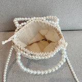 Xajzpa Fashion Lady Basket Handbag Summer Women's Shoulder Crossbody Bag Bohemia Travel Beach Bag Luxury Design Pearl Shopper Tote