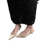 Xajzpa New Women's Summer Classic Champagne Black Banquet Wedding Shoes Sexy Rhinestone Satin Pointed Toe High Heel Sandals for Women
