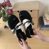 Xajzpa Brand New Women Slippers Beach Platform Slides Open Toe Bow Woman Slippers Clappers Summer Footwear Slip On Soft Sandal
