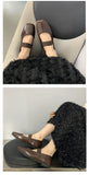 Xajzpa Square Toe Women Flats Shoes Mary Jane Shoes Fashion Shallow Elastic Band Spring Autumn Ladies Comfort Soft Sole Shoes
