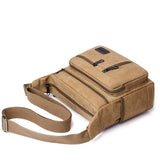 Horizontal Men's Canvas Shoulder Messenger Bag To Do Business Collection Wallet Travel Bag Mobile Phone Bag Men's Shoulder Bag