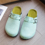 Xajzpa Fashion Classic Cork Clogs Slippers Women Soft Footbed Suede Sandals with Arch Support Trendy Beach Slides Home ladies Mules