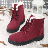 Xajzpa  Women Boots Snow Plush Women Shoes Platform Boots For Women Fashion Keep Warm Women's Boots Flat New Botas Mujer Winter Shoes
