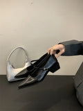 Xajzpa Retro Style Thick Heel Spring and Autumn Women Mary Jane Shoes Fashion Shallow Pointed Toe Ladies Comfort Office Pumps Footwear