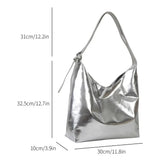 Xajzpa  PU Top-Handle Handbag Luxury Designer Bag for Women Fashion Shopping Bag High Capacity Silver Gold Casual Leather Tote Bag