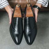 Xajzpa  New Men's Formal Elegant Dress Shoes Simple One Step Step Step Men's Leisure Fashion Original Pointed Moccasin Shoes