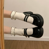 Xajzpa Shoes Woman Autumn Oxfords Black Flats Clogs Platform New Fall Leather On Heels Creepers Mary Janes Pumps High Shoes On Hee
