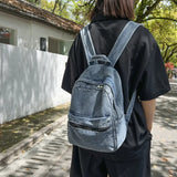 Xajzpa  Classic Popular Solid Color Denim Backpack, Comfortable Fabric, Large Capacity, Suitable for Business Travel