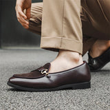 Xajzpa Men's Casual Leather Shoes Buckle Trendy Party Wedding Shoe Mens Comfortable Driving Flats Men Moccasins Loafers EUR Sizes 38-46