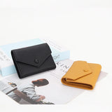 Genuine Leather Women's Foldable Cowhide Short Wallet Fashion Envelope Triple Fold Purse Wallet