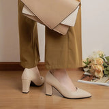 Xajzpa New High Heel Shoes Pointed Shallow Patent Leather High Heels Fashion Elegant Shoes Women Thin Heel Platform Work Shoes Pumps