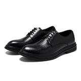 Xajzpa Gentleman Leather Shoes Classic Mens British Style Oxford Dress Shoes Leather Men's Shoes Handmade Lace Up Formal Wedding Shoes