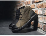 Xajzpa Men's Chelsea Cotton Boots Winter Men's Genuine Leather Shoes High Top Men Plush Sapato Social Masculino Zapatos Para Hombres