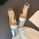 Xajzpa Fashion Spring Autumn Elegant Women Pumps Slip On Loafers Round Toe Square Heels Belt Buckle Casual Comfortable Shoes