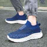 Xajzpa Men Flat Shoes Lazy Plus Size Socks 39-50 High Elasticity Knitted Fabric Comfortable Black Sports Shoes for Walking and Running