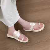 Xajzpa Brand New Women Slippers Beach Platform Slides Open Toe Bow Woman Slippers Clappers Summer Footwear Slip On Soft Sandal