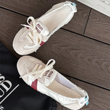 Xajzpa 2025 Women Shoes Sneakers Casual Flats Canvas Shoes Lace Up Summer Trend Dress Zapatos Mujer Breathable Shallow New Ladies Shoes