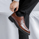 Xajzpa Height Boosting Men's Formal Shoes 3/6/8cm Spring Classic Fashion Business Luxury Men's Versatile Oxford Suit Shoes