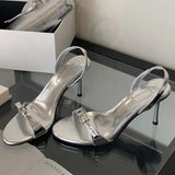 Xajzpa Summer Fashion Narrow Band Open Toe Sandals Thin Low Heel Gladiator Women Party Shoes Zapatos De Mujer