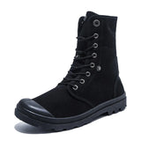 Xajzpa Men's Fashion Canvas Shoes Spring and Autumn Outdoor Shoes Thick-soled High-top Shoes Cuff Shoes Fashion Sports Shoes