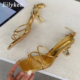 xajzpa Fashion Gold Silver Sandals Thin Low Heel Lace Up Rome Summer Gladiator Women Casual Narrow Band Shoes Sandalias De Mujer