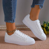 New Spring and autumn Korean version lace-up small white shoes female flat leather canvas shoes female casual shoes female