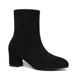 Xajzpa - Elastic Suede Martens 2023 Winter Pointed Toe Warm Ankle boots High Heels Chunky Women Shoes Fashion Party Sexy Pumps Size 42